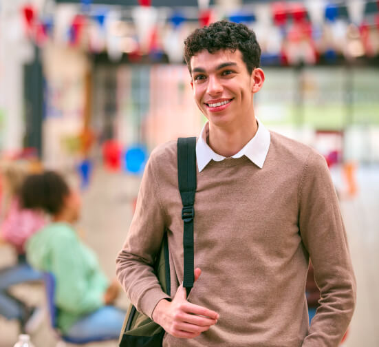 career - portrait of smiling male university student